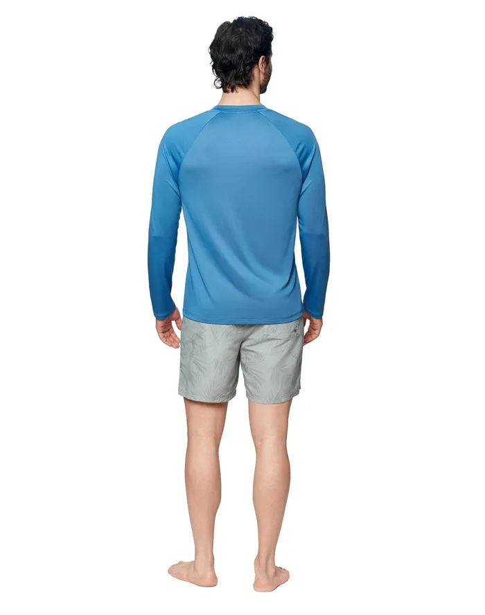 LongSleeve Sun Shirt C Patch Antique Blue Men Champion Swimwear