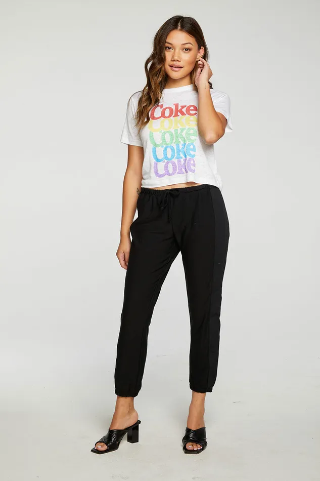 Loungewear Chaser Brand Womens RPET Cozy Knit Mixed Poplin Side Panel Jogger