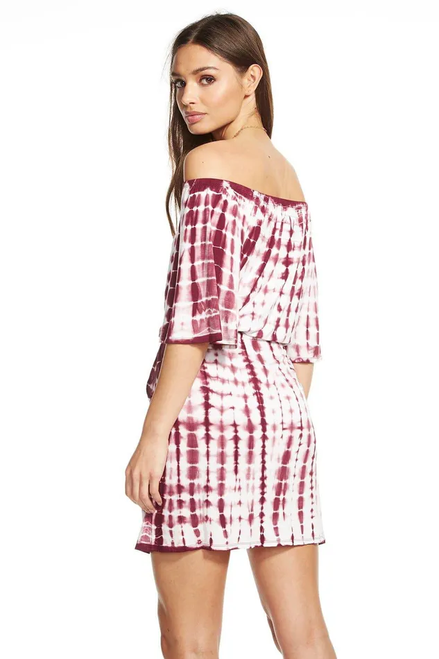 Loungewear COOL JERSEY SHIRRED BARDOT HI LO OFF SHOULDER DRESS Chaser Brand Womens
