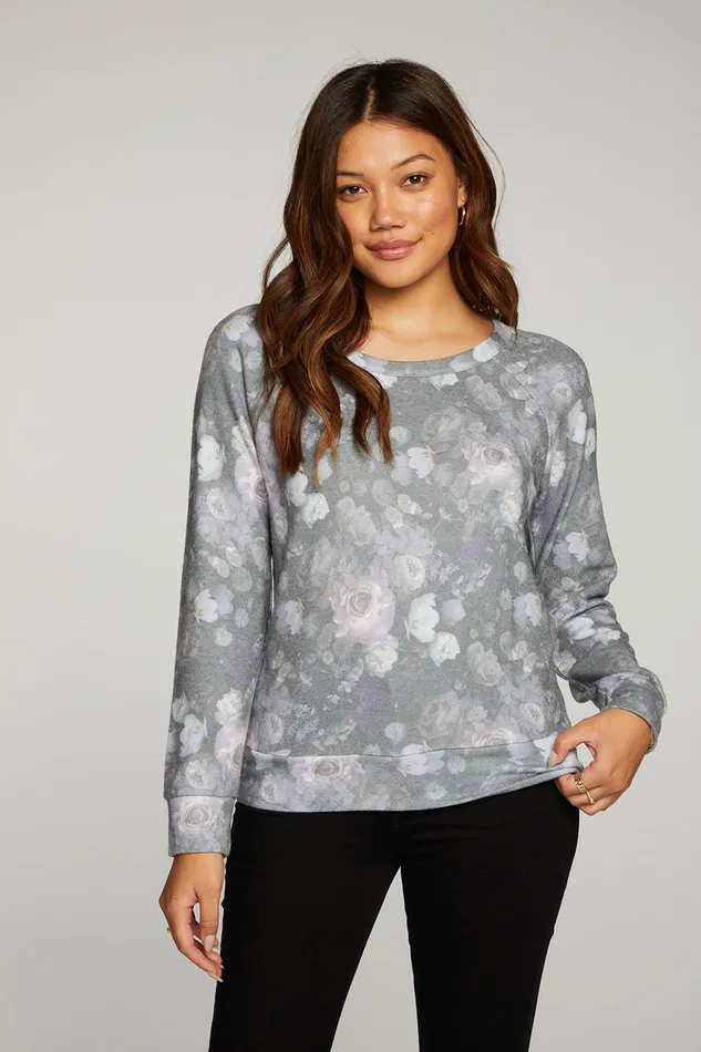 Loungewear Womens rPET Bliss Knit Long Sleeve Raglan Pullover Chaser Brand