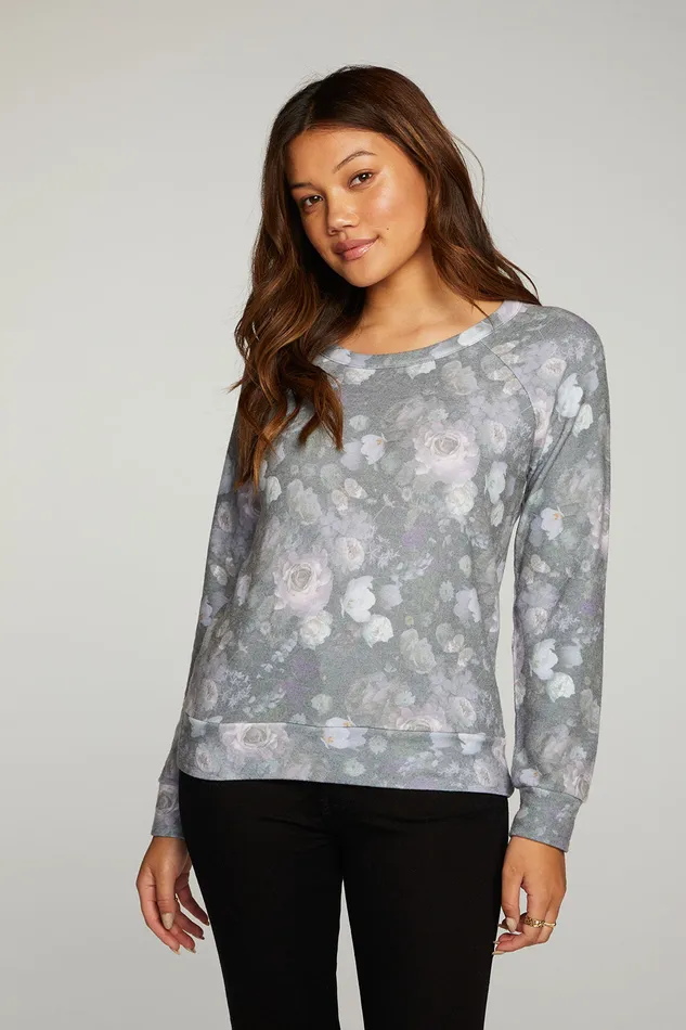 Loungewear Womens rPET Bliss Knit Long Sleeve Raglan Pullover Chaser Brand