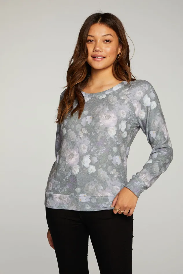 Loungewear Womens rPET Bliss Knit Long Sleeve Raglan Pullover Chaser Brand