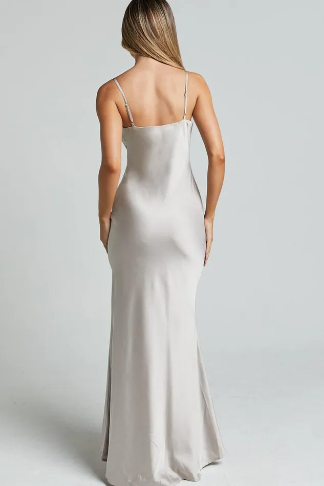 Lunaria Midi Dress 8211 Cowl Mermaid Slip Dress In Champagne Women Showpo Dresses