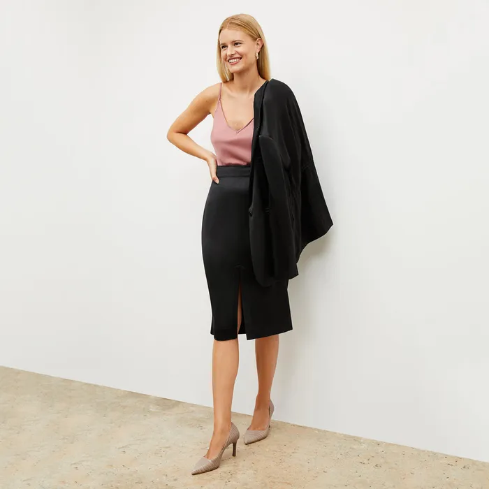 M M LaFleur Skirts Women The Penny Skirt 8211 Everyday Satin Black