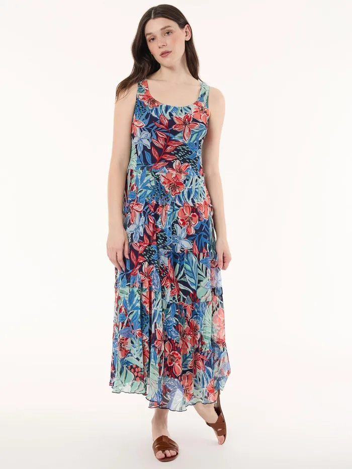 Maxi MultiTiered Dress Printed Chiffon Women Jones New York Dresses Maxi MultiTiered Dress Printed Chiffon Women Jones New York Dresses