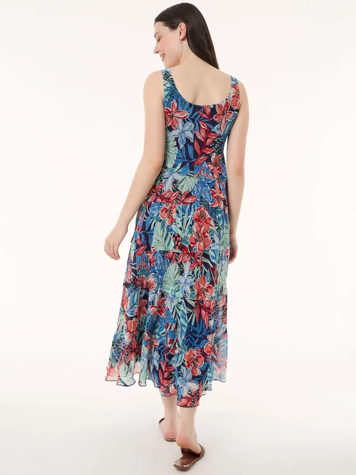 Maxi MultiTiered Dress Printed Chiffon Women Jones New York Dresses Maxi MultiTiered Dress Printed Chiffon Women Jones New York Dresses