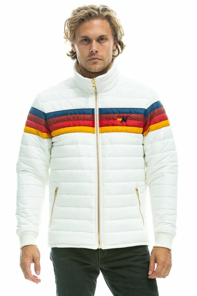 Men 4 STRIPE JACKET 8211 WHITE Aviator Nation Outerwear