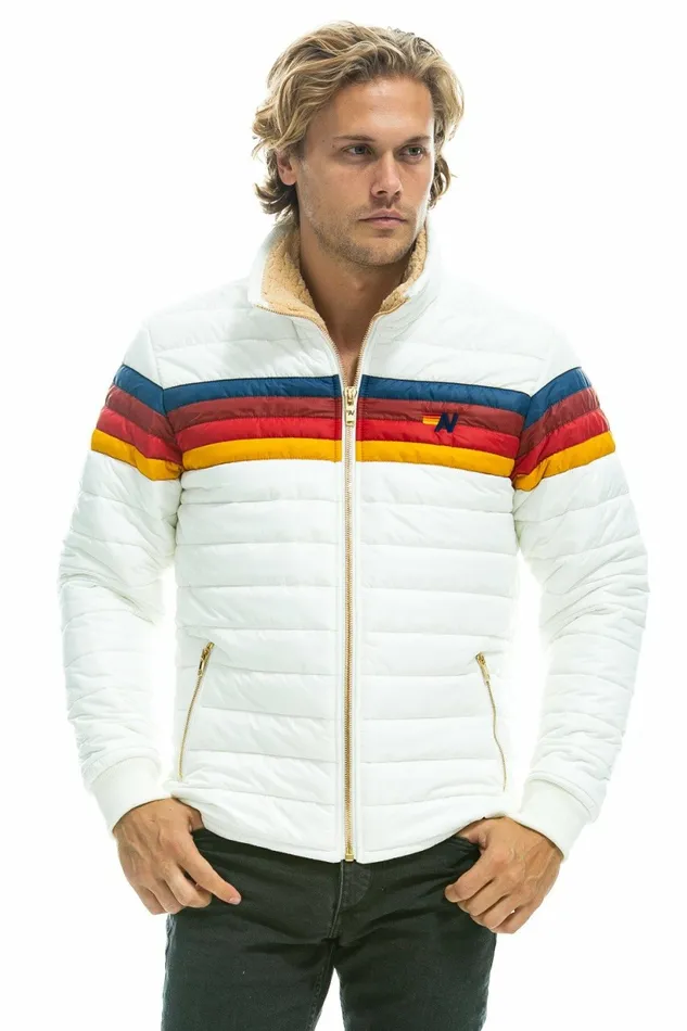 Men 4 STRIPE JACKET 8211 WHITE Aviator Nation Outerwear Men 4 STRIPE JACKET 8211 WHITE Aviator Nation Outerwear