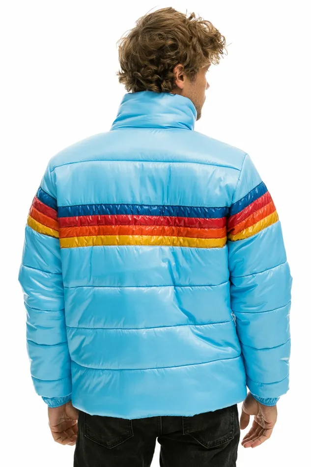 Men 4 STRIPE LUXE TRAVELER JACKET 8211 GLOSSY SKY Aviator Nation Outerwear Men 4 STRIPE LUXE TRAVELER JACKET 8211 GLOSSY SKY Aviator Nation Outerwear