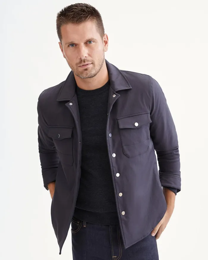 Men 7 For All Mankind Jackets 038 Coats Tech Series Quilted Shirt Jacket