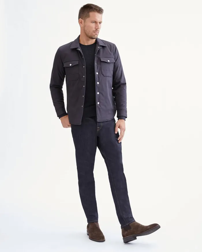 Men 7 For All Mankind Jackets 038 Coats Tech Series Quilted Shirt Jacket