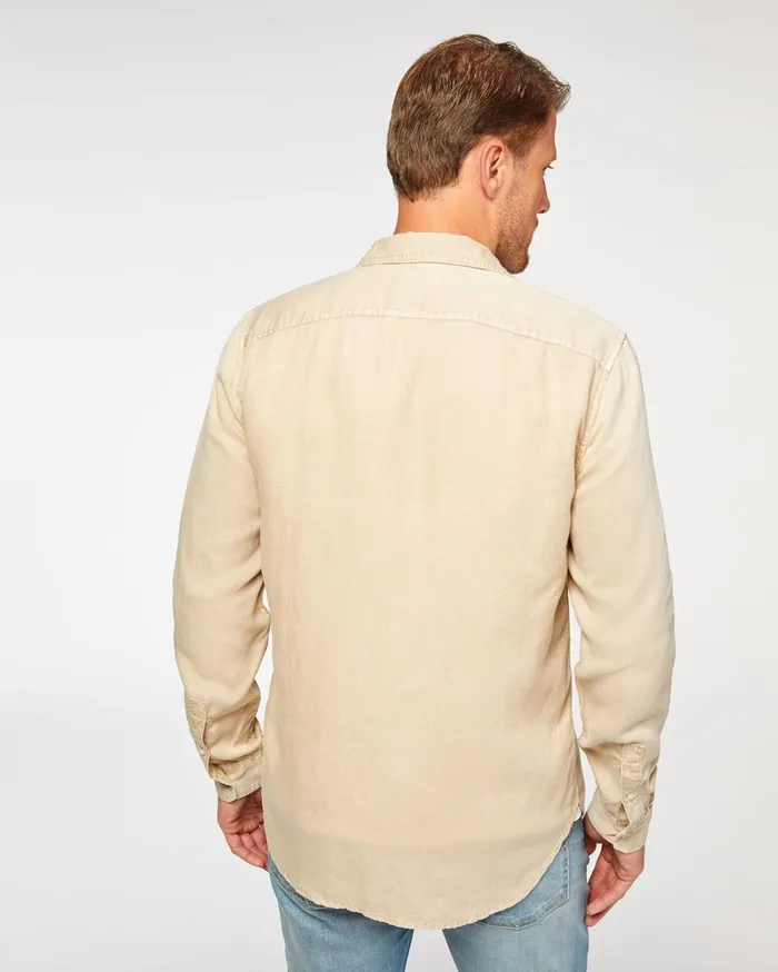 Men 7 For All Mankind Shirts Long Sleeve Double Pocket Military Shirt