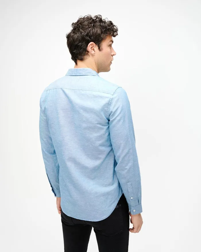 Men 7 For All Mankind Shirts One Pocket Shirt In Eggshell Blue