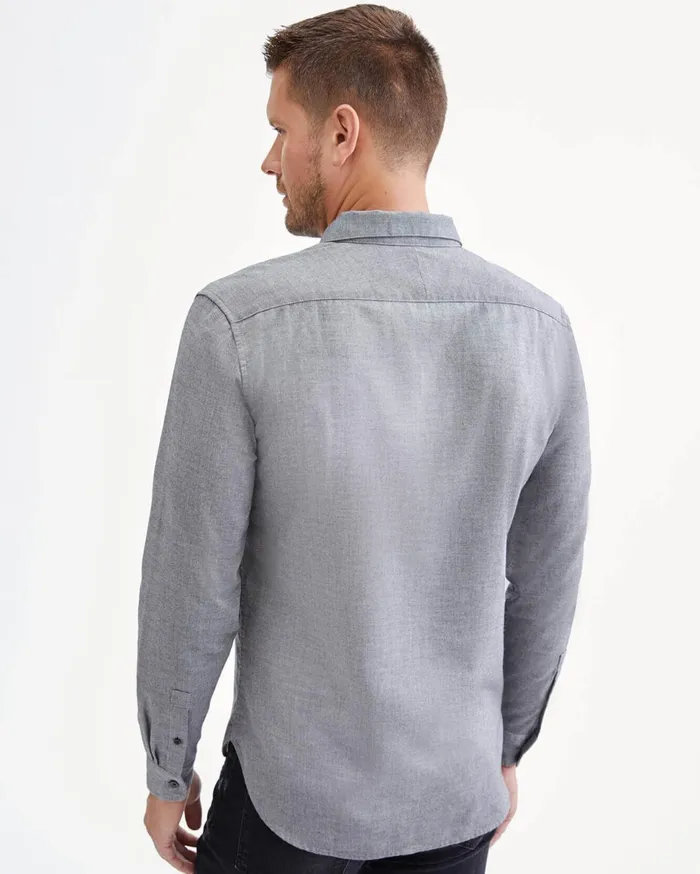Men 7 For All Mankind Shirts Signature One Pocket Shirt In Charcoal