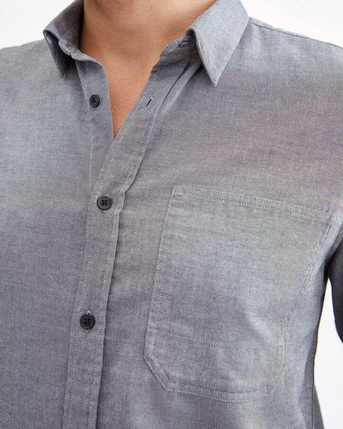 Men 7 For All Mankind Shirts Signature One Pocket Shirt In Charcoal