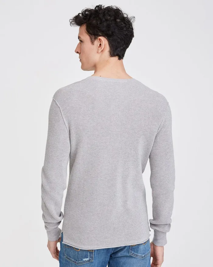 Men 7 For All Mankind Sweaters Military Sweater Henley In Fog