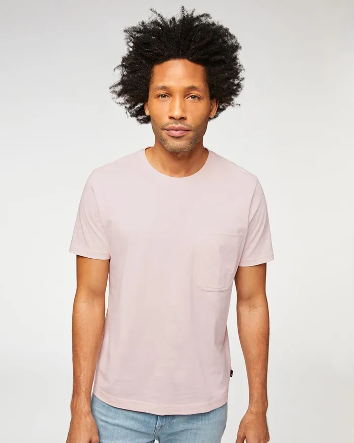 Men 7 For All Mankind Tees One Pocket Tee In Misty Rose