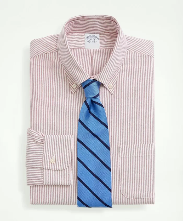 Men AmericanMade Oxford Cloth ButtonDown Stripe Dress Shirt Red Brooks Brothers Dress Shirts Men AmericanMade Oxford Cloth ButtonDown Stripe Dress Shirt Red Brooks Brothers Dress Shirts