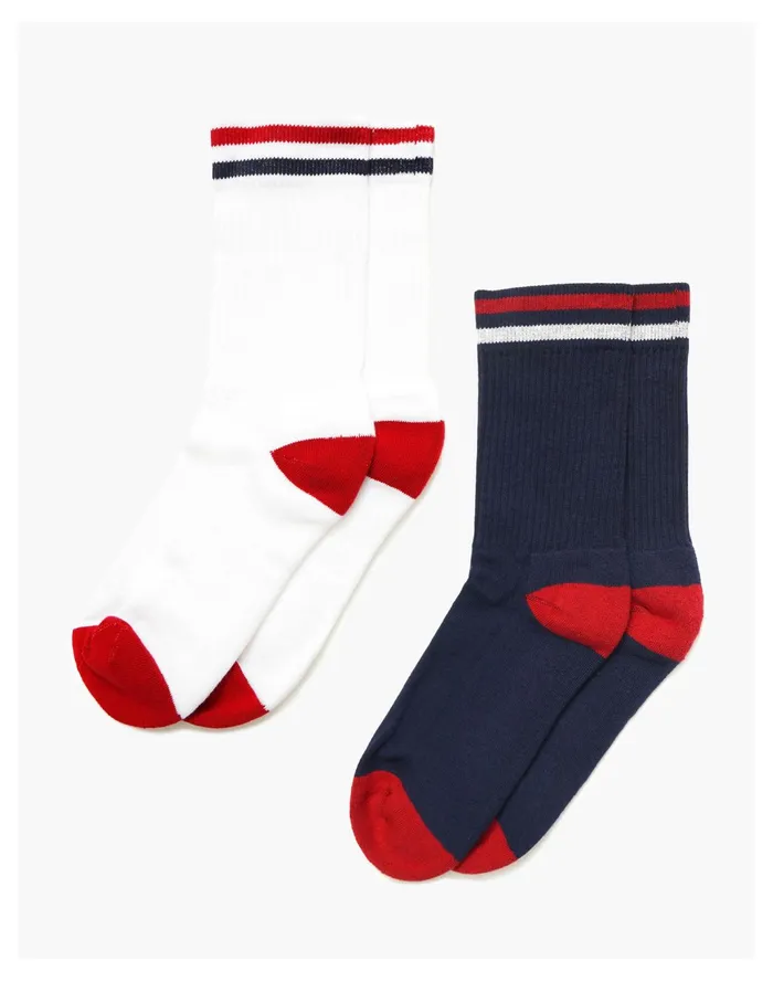 Men American Trench Two Pack Kennedy Luxe Athletic Socks Multi Madewell Socks