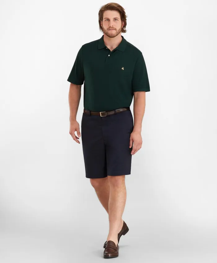 Men Big and Tall Flat Front Stretch Advantage Chino Shorts Navy Brooks Brothers Shorts and Swimwear