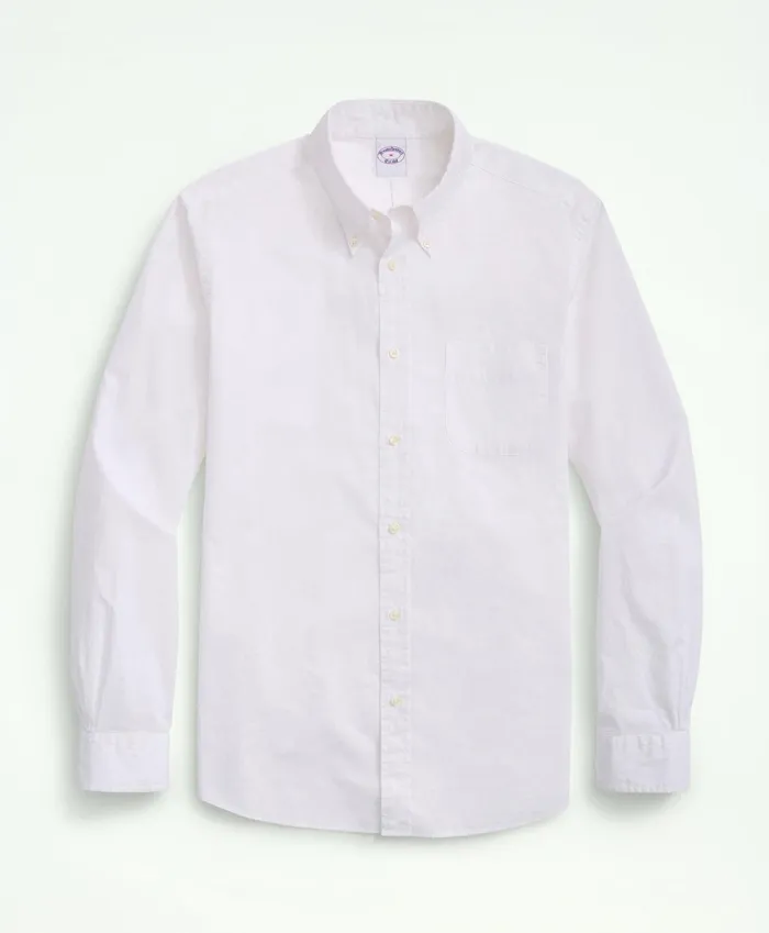 Men Big and Tall Friday Shirt Poplin EndOnEnd White Brooks Brothers Sport Shirts