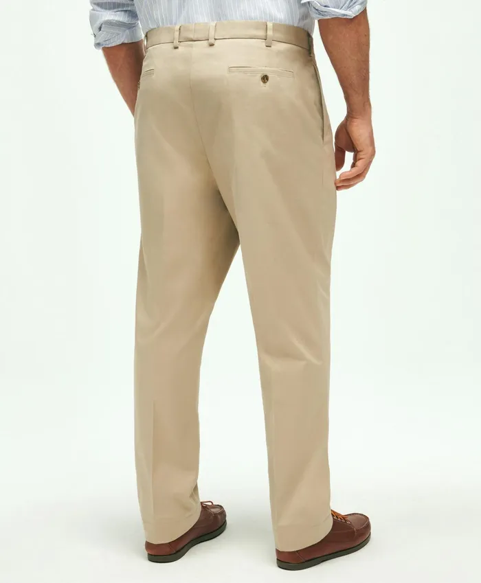 Men Big and Tall Stretch Advantage Chino Pants Khaki Brooks Brothers Chinos and Casual Pants