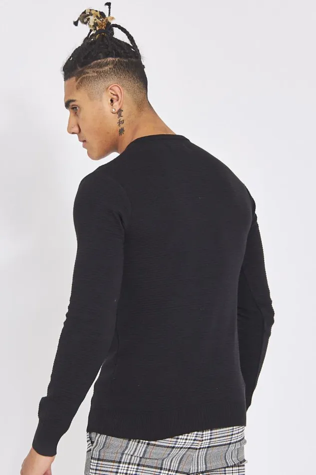 Men Black Fine Knit Sweater Brentiny Paris Sweatshirts and Pullovers Men Black Fine Knit Sweater Brentiny Paris Sweatshirts and Pullovers