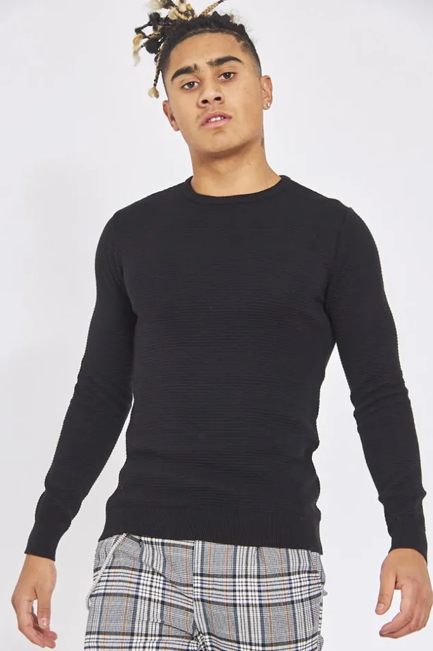 Men Black Fine Knit Sweater Brentiny Paris Sweatshirts and Pullovers Men Black Fine Knit Sweater Brentiny Paris Sweatshirts and Pullovers