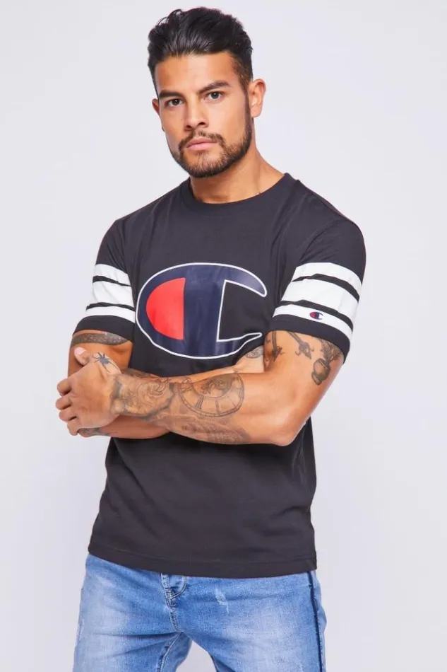 Men Black TShirt Champion Black Brentiny Paris TShirts