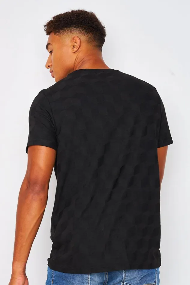 Men Black TShirt With Graphic Patterns Black Brentiny Paris TShirts
