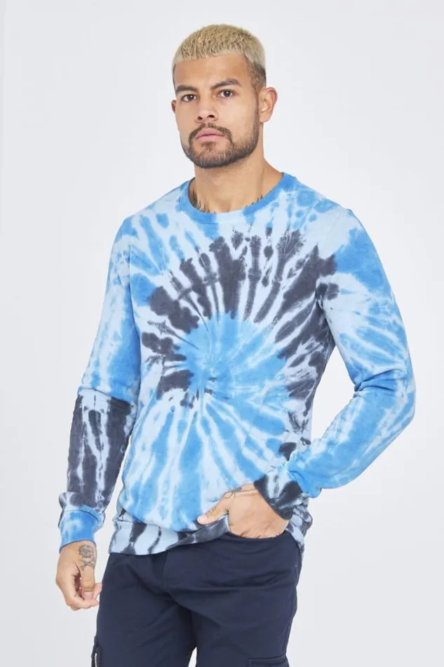 Men Blue Sweatshirt With Psychedelic Pattern Blue Brentiny Paris Sweatshirts and Pullovers Men Blue Sweatshirt With Psychedelic Pattern Blue Brentiny Paris Sweatshirts and Pullovers