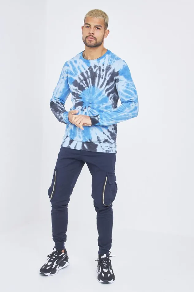 Men Blue Sweatshirt With Psychedelic Pattern Blue Brentiny Paris Sweatshirts and Pullovers Men Blue Sweatshirt With Psychedelic Pattern Blue Brentiny Paris Sweatshirts and Pullovers