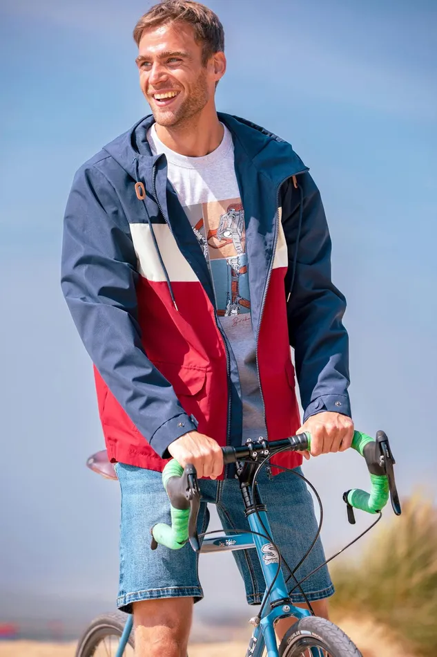 Men Brakeburn Coats And Jackets Colour Block Zip Through Jacketndash Brakeburn
