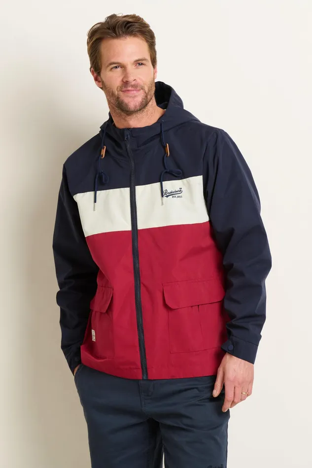 Men Brakeburn Coats And Jackets Colour Block Zip Through Jacketndash Brakeburn