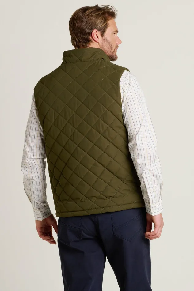 Men Brakeburn Coats And Jackets Khaki Diamond Quilt Gilet
