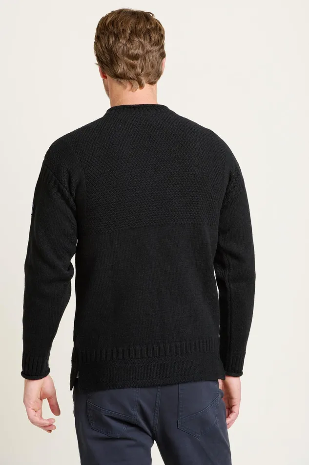 Men Brakeburn Knitwear Navy Guernsey Style Jumper