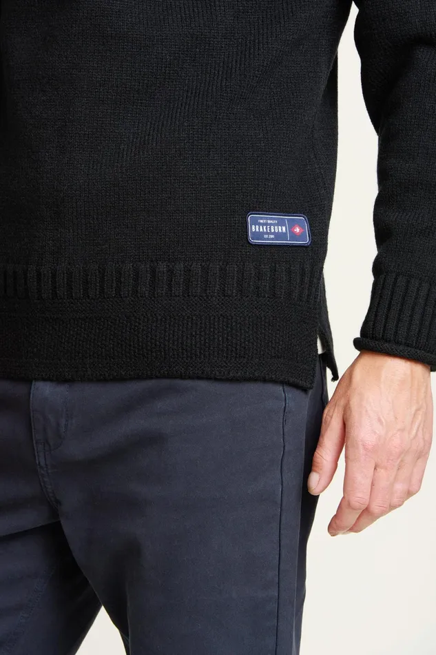 Men Brakeburn Knitwear Navy Guernsey Style Jumper