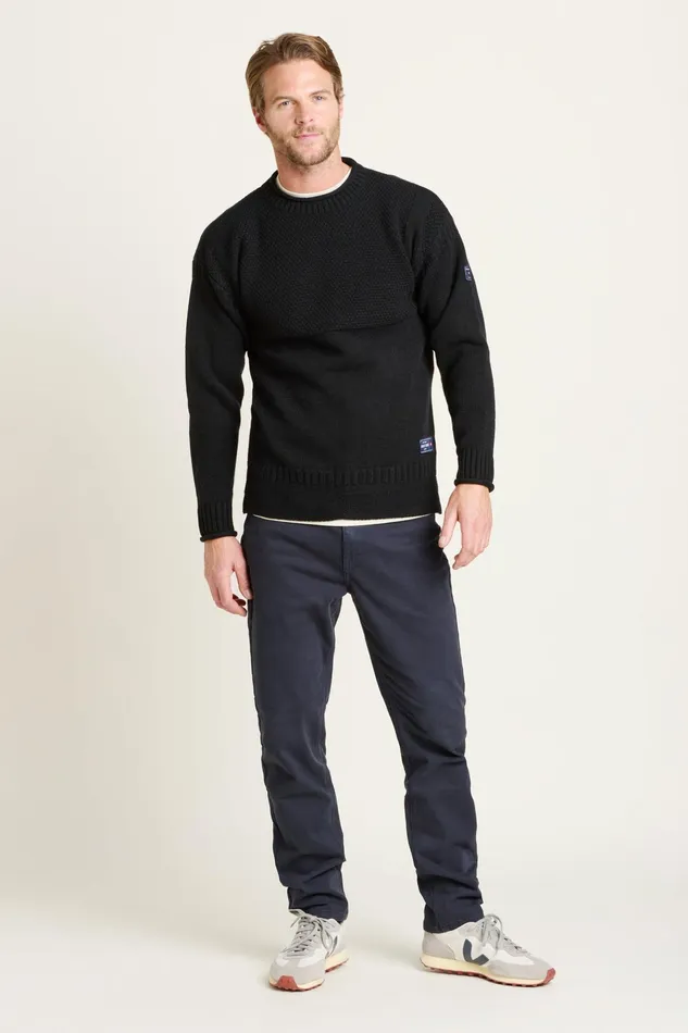 Men Brakeburn Knitwear Navy Guernsey Style Jumper