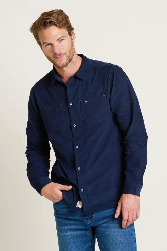 Men Brakeburn Shirts Navy Navy Corduroy Shirt