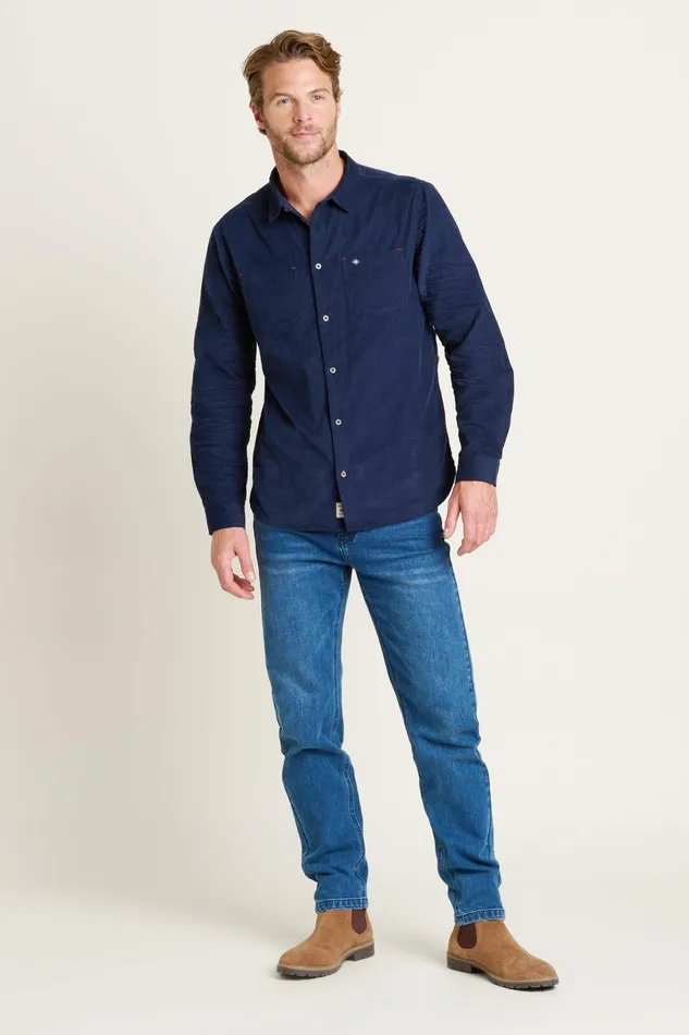 Men Brakeburn Shirts Navy Navy Corduroy Shirt