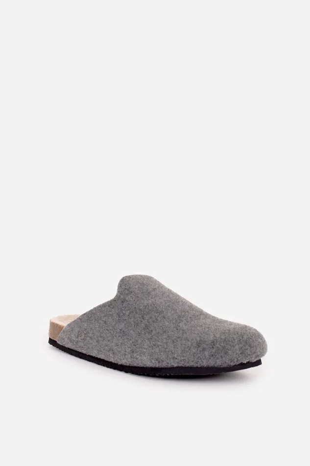 Men Brakeburn Slippers and Sandals Grey Felt Classic Slipper