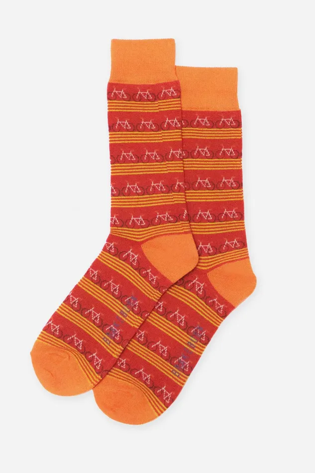 Men Brakeburn Socks Bike Red Stripe Socks