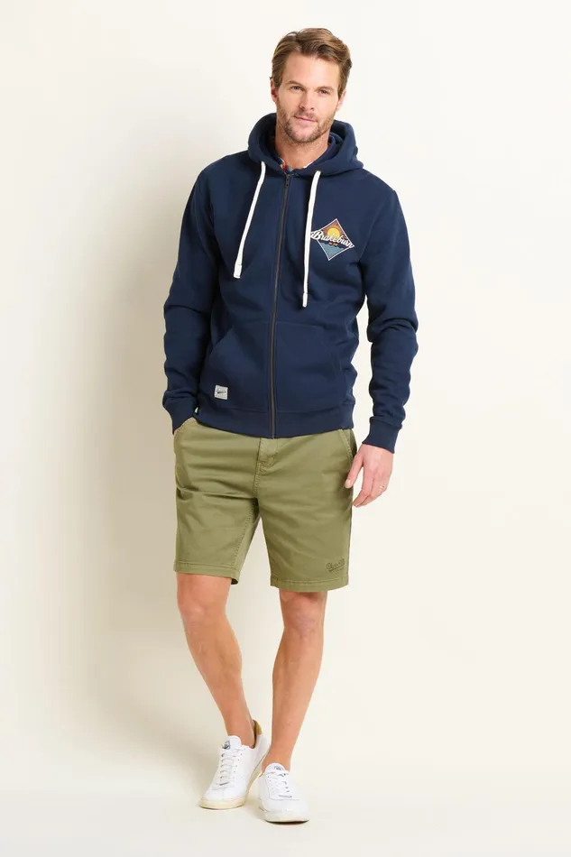 Men Brakeburn Sweatshirts And Hoodies Navy Graphic Zip Through
