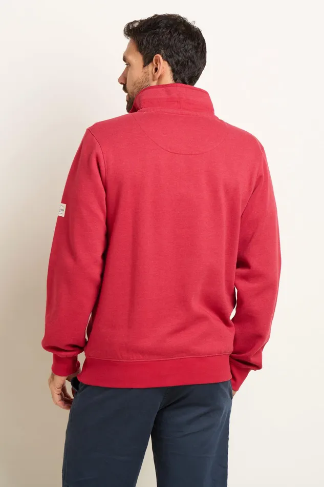 Men Brakeburn Sweatshirts And Hoodies Red Heritage Quarter Zip Sweat