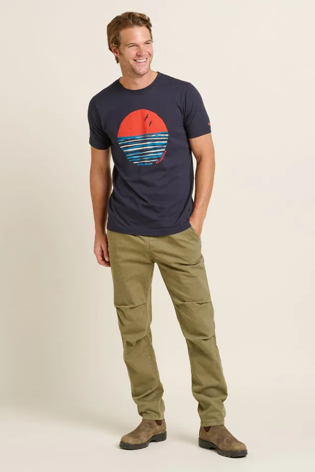 Men Brakeburn TShirts Navy Sunset Tee