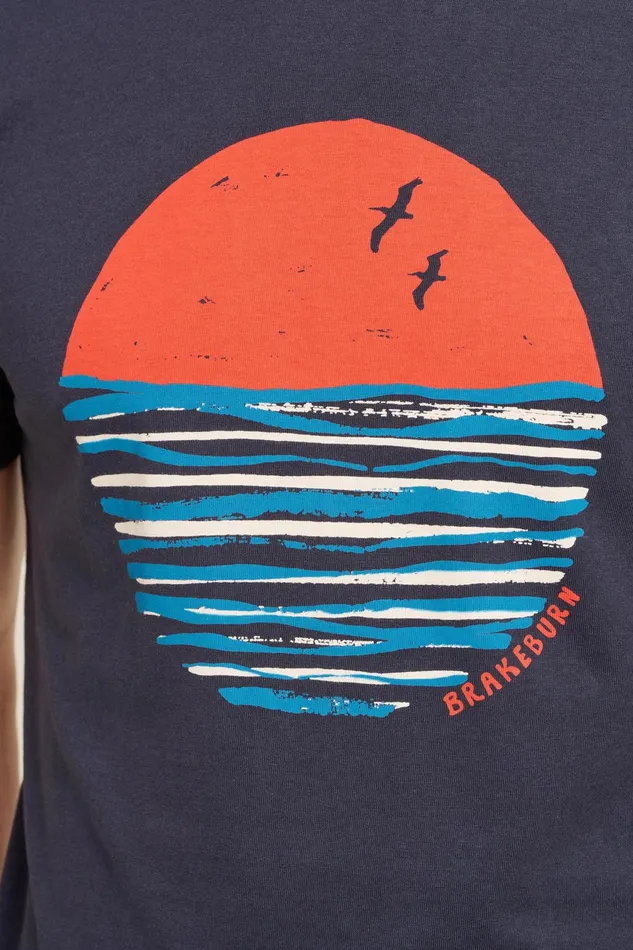 Men Brakeburn TShirts Navy Sunset Tee