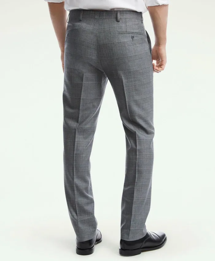 Men Brooks Brothers Explorer Collection Regent Fit Prince Of Wales Suit Pants Grey Brooks Brothers Suits