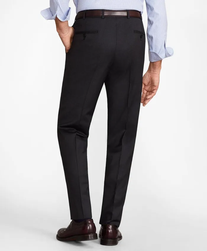 Men Brooks Brothers Flex MadisonFit Wool Trousers Charcoal Brooks Brothers Dress Pants