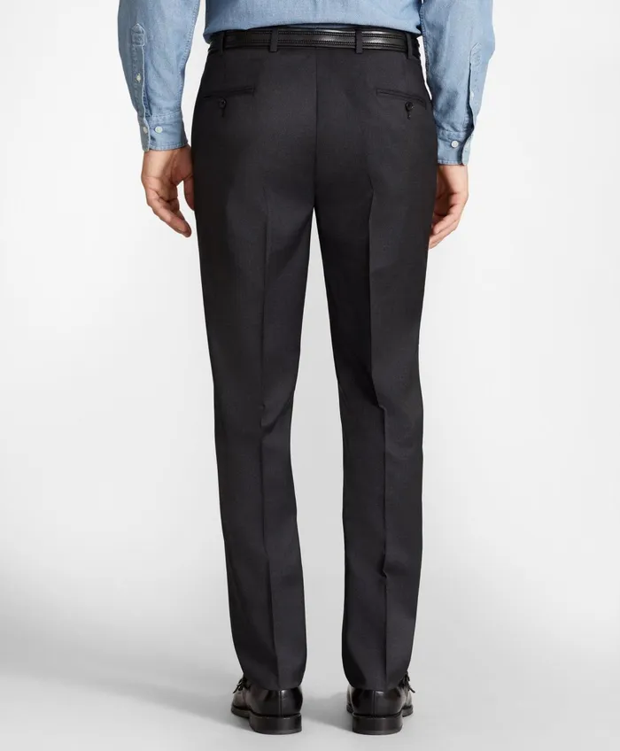 Men Brooks Brothers Flex RegentFit Wool Trousers Charcoal Brooks Brothers Dress Pants