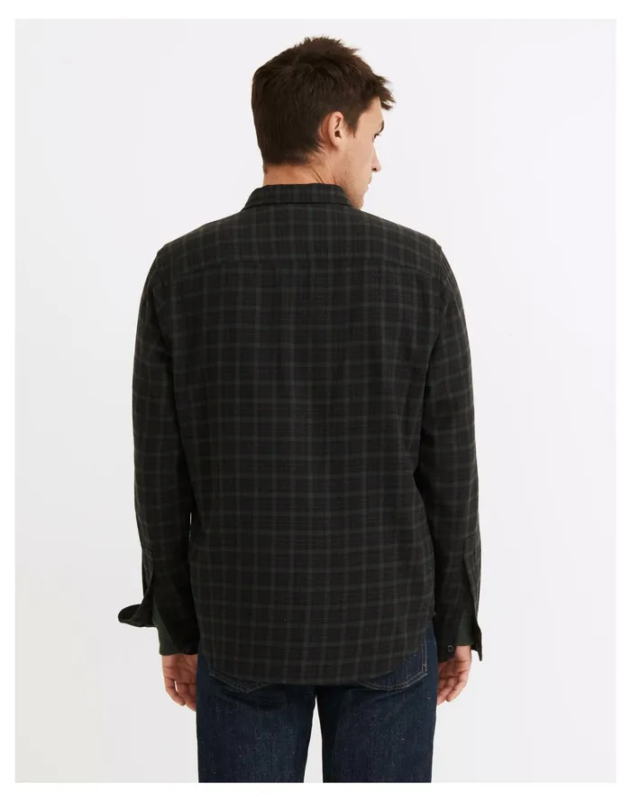 Men Brushed Twill Perfect Shirt In Plaid Dark Palm Madewell Shirts Men Brushed Twill Perfect Shirt In Plaid Dark Palm Madewell Shirts
